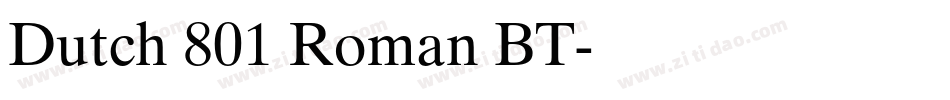 Dutch 801 Roman BT字体转换